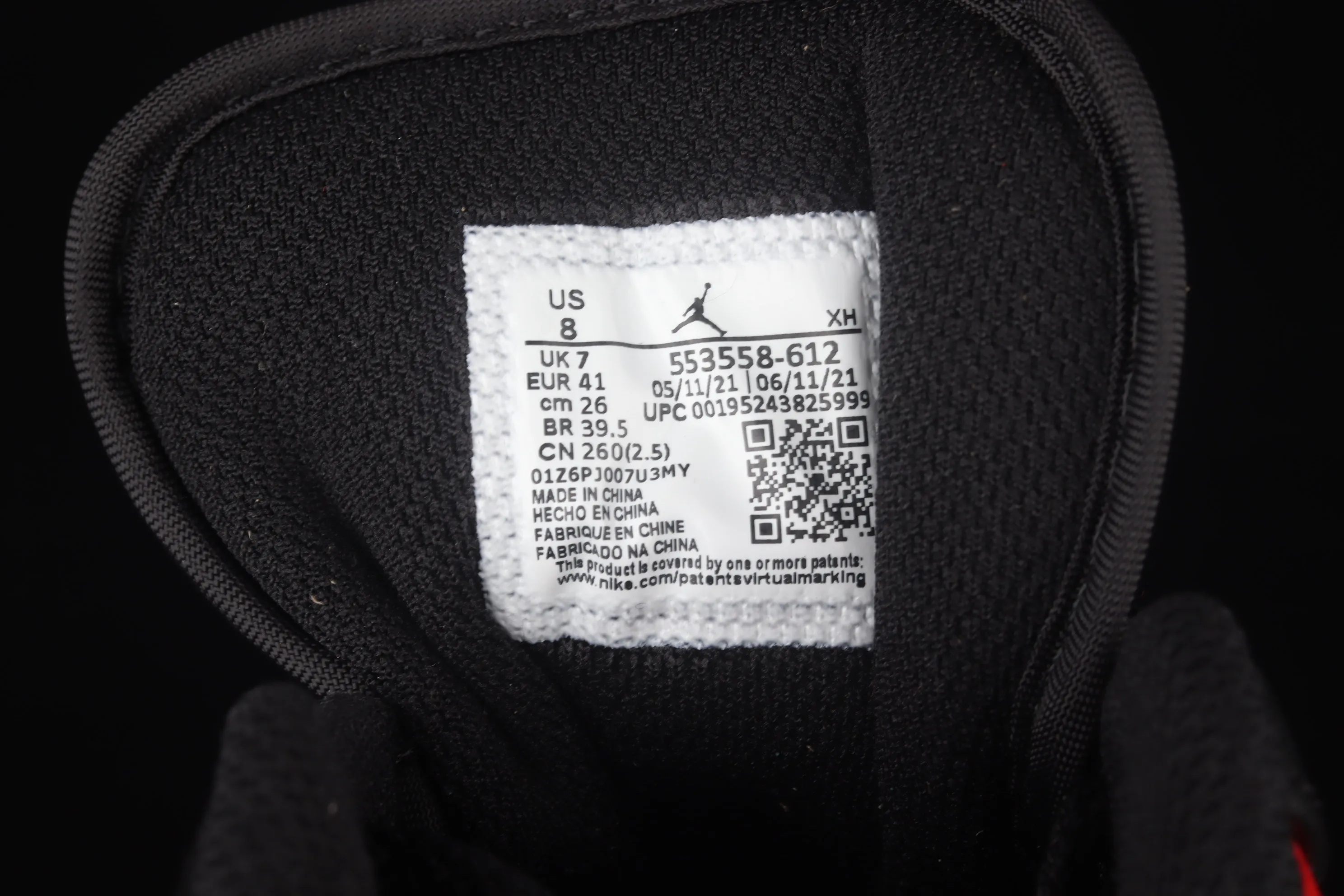 All categories Air Jordan Jordan series basketball shoes Air Jordan 1 Low G version pure original Air Jordan 1 Low AJ1 Joe 1 black red toe low-top cultural basketball shoes 553558-612